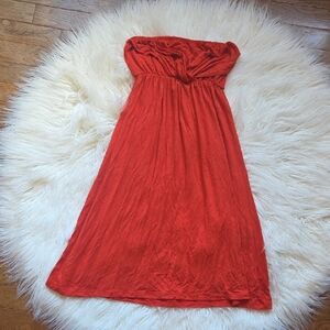 Elegant Butter Soft Orange Strapless Dress Sz Small